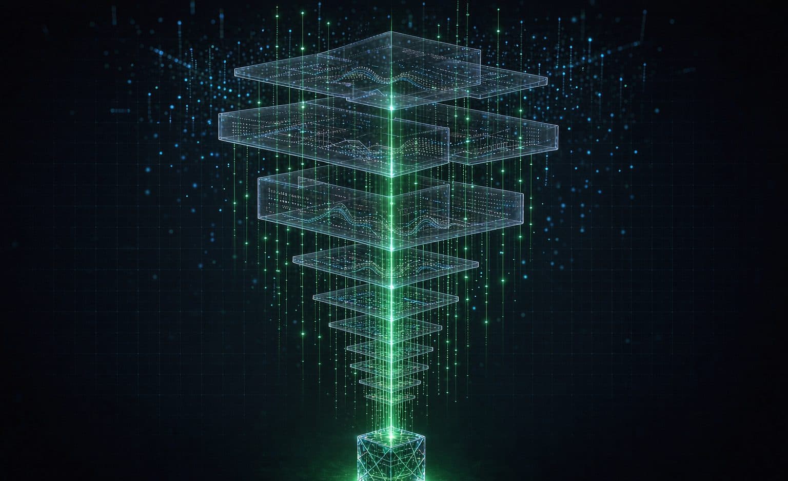Sensor nodes feeding a central price oracle core, with one signal arriving late